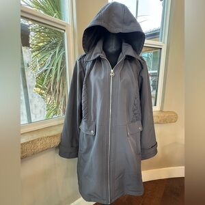 Michael Kors Charcoal Grey Utility Hooded Zip-Up Jacket Women’s Size 3X